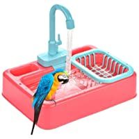 perfecti Bañeras para Pájaros Juguete para Aves con Grifo Parrot Bañera De Ducha Automática Comedero De Baño De Tina De…